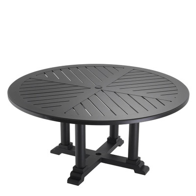 Eichholtz Bell Rive Outdoor Dining Chair - Round L Black