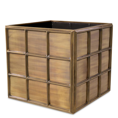 Eichholtz Grid Planter - L Vintage Brass