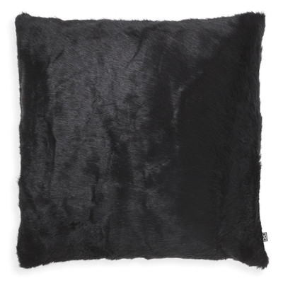 Eichholtz Alaska Scatter Cushion - Faux Fur Black Square