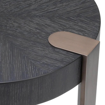 Eichholtz Oxnard Side Table - Charcoal Grey Oak Veneer