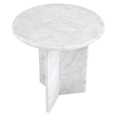 Eichholtz Pontini Side Table - Honed White Marble