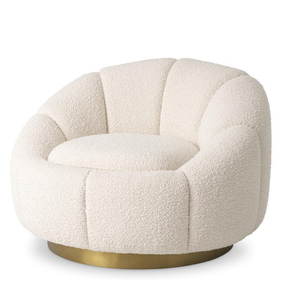 Eichholtz Inger Swivel Chair - Bouclé Cream