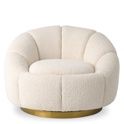 Eichholtz Inger Swivel Chair - Bouclé Cream