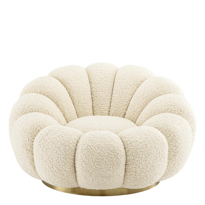 Eichholtz Mello Swivel Chair - Faux Shearling