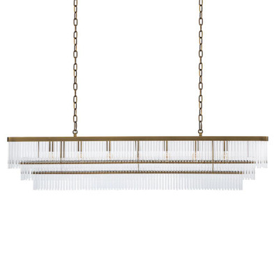 Eichholtz East Chandelier - Rectangular Antique Brass