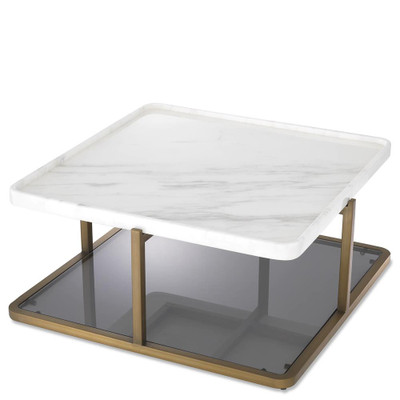 Eichholtz Grant Coffee Table - Br Brass White Marble