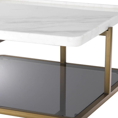 Eichholtz Grant Coffee Table - Br Brass White Marble