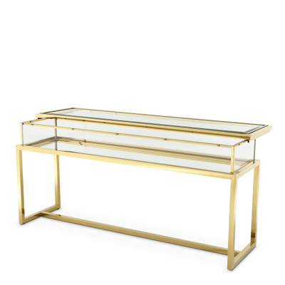 Eichholtz Harvey Console Table - Sliding Top Gold