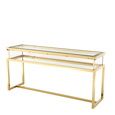 Eichholtz Harvey Console Table - Sliding Top Gold