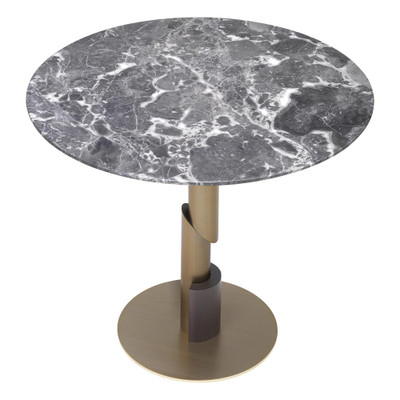 Eichholtz Flow Dining Table - Brushed Brass Grey Marble