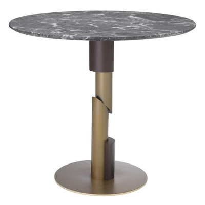 Eichholtz Flow Dining Table - Brushed Brass Grey Marble