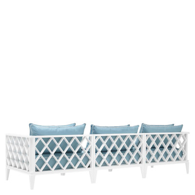 Eichholtz Ocean Club Outdoor Sofa - Club White Sunbrella Mineral Blue