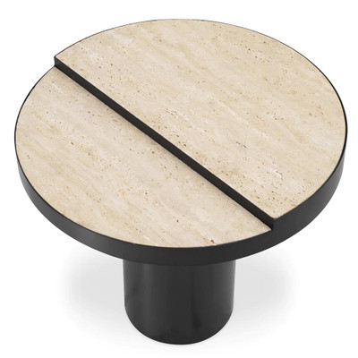 Eichholtz Excelsior Side Table - Bronze Finish Travertine