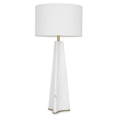 Eichholtz Benson Table Lamp - Honed White Marble Incl Shade
