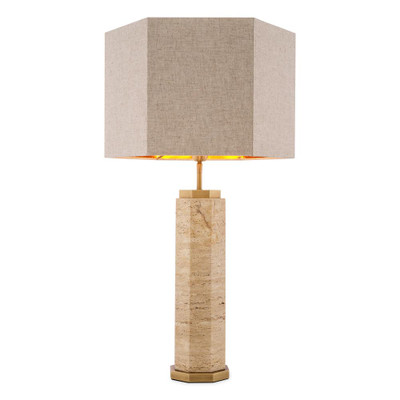 Eichholtz Newman Table Lamp - Travertine Incl Shade