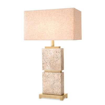 Eichholtz Newton Table Lamp - L Travertine Incl Shade