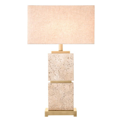 Eichholtz Newton Table Lamp - L Travertine Incl Shade