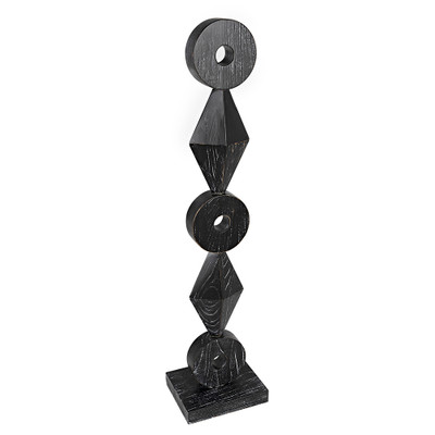 Noir Totem Sculpture - Cinder Black