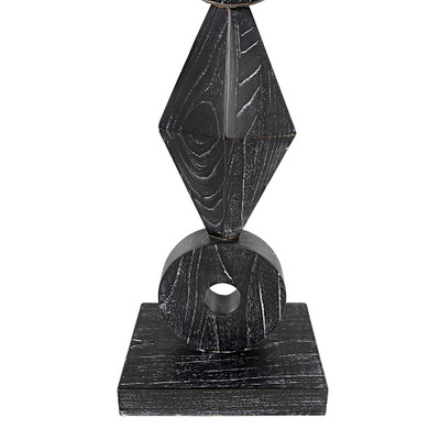Noir Totem Sculpture - Cinder Black