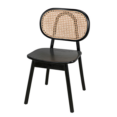 Noir Brahms Chair - Charcoal Black With Caning