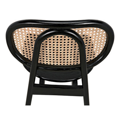 Noir Brahms Chair - Charcoal Black With Caning