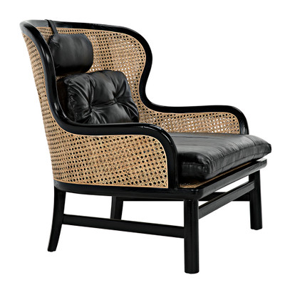 Noir Marabu Chair - Charcoal Black With Leather