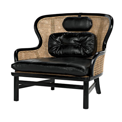 Noir Marabu Chair - Charcoal Black With Leather