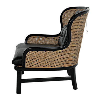 Noir Marabu Chair - Charcoal Black With Leather