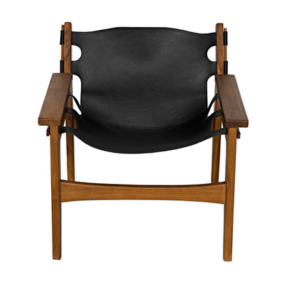 Noir Nomo Chair - Teak With Leather