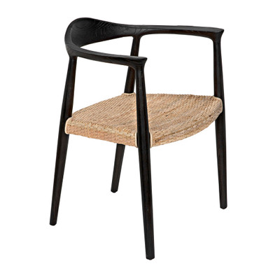 Noir Dallas Chair - Black Burnt With Rattan