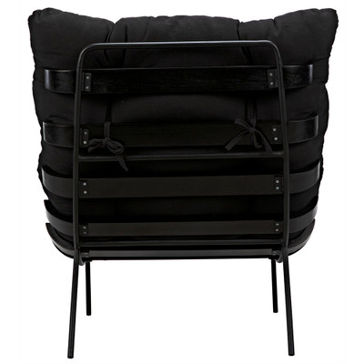 Noir Hanzo Chair With Steel Legs - Charcoal Black