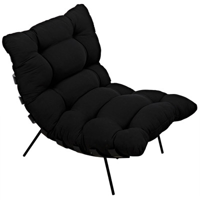 Noir Hanzo Chair With Steel Legs - Charcoal Black