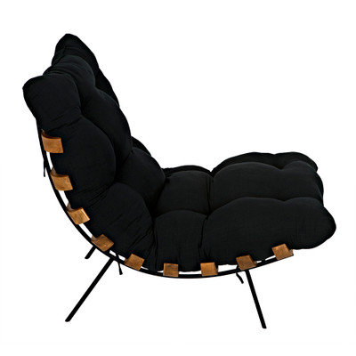 Noir Hanzo Chair With Steel Legs - Teak