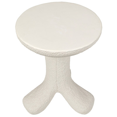 Noir Laramy Side Table - White Fiber Cement