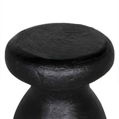 Noir Samson Stool/Side Table - Black Burnt Resin
