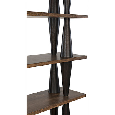 Noir Mood Bookcase - Ebony And Dark Walnut