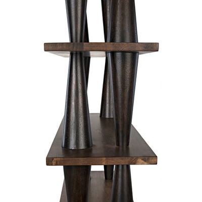 Noir Mood Bookcase - Ebony And Dark Walnut