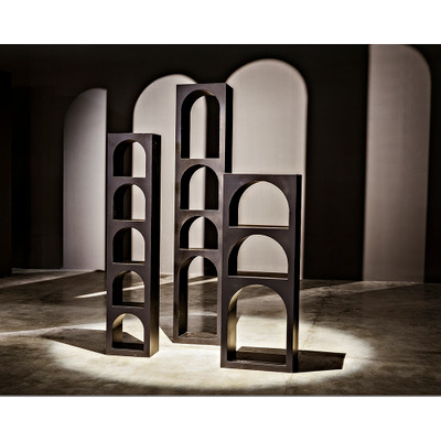 Noir Aqueduct Bookcase - A - Black Metal