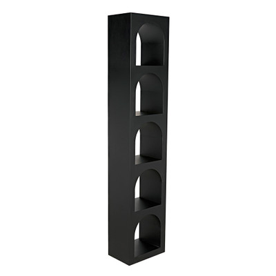 Noir Aqueduct Bookcase - C - Black Metal