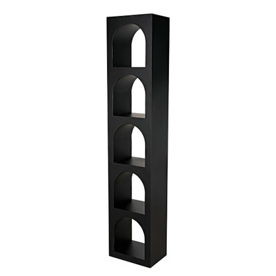 Noir Aqueduct Bookcase - C - Black Metal