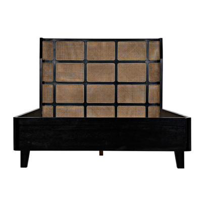 Noir Porto Bed A With Headboard And Frame - Queen