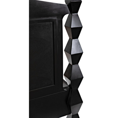 Noir Brancusi Bed - Eastern King - Hand Rubbed Black