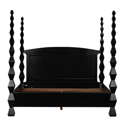 Noir Brancusi Bed - Eastern King - Hand Rubbed Black