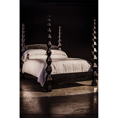 Noir Brancusi Bed - Queen - Hand Rubbed Black