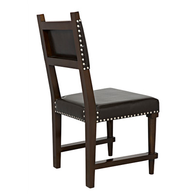 Noir Kerouac Chair With Leather - Distressed Brown