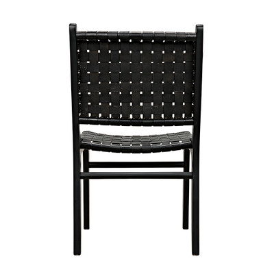 Noir Dede Dining Chair - Leather - Black