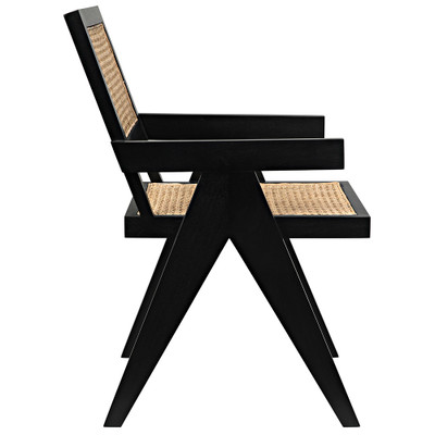 Noir Jude Chair With Caning - Black