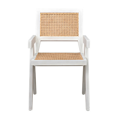 Noir Jude Chair With Caning - White Wash