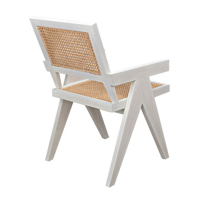 Noir Jude Chair With Caning - White Wash