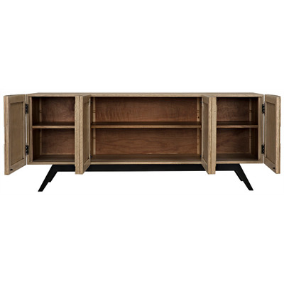 Noir Illusion Sideboard With Steel Base - Bleached Walnut